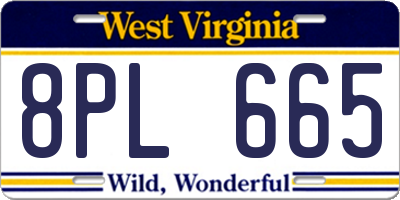 WV license plate 8PL665