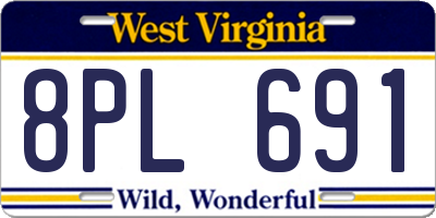WV license plate 8PL691