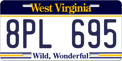 WV license plate 8PL695