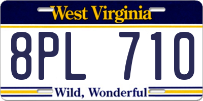 WV license plate 8PL710