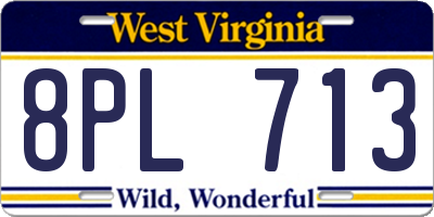 WV license plate 8PL713
