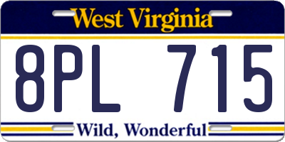 WV license plate 8PL715