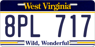 WV license plate 8PL717