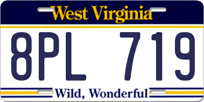 WV license plate 8PL719