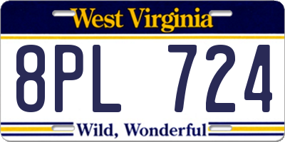 WV license plate 8PL724