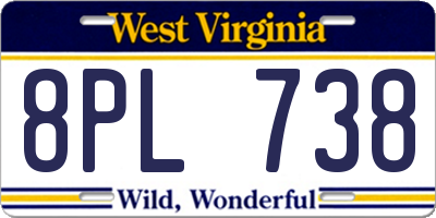 WV license plate 8PL738