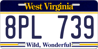 WV license plate 8PL739
