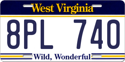 WV license plate 8PL740
