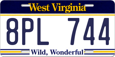 WV license plate 8PL744