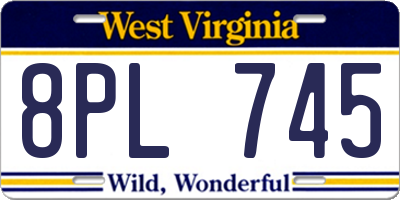 WV license plate 8PL745