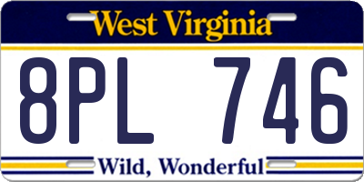 WV license plate 8PL746