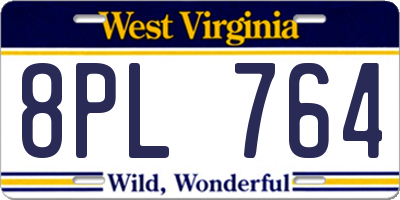 WV license plate 8PL764