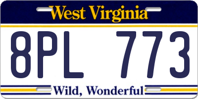 WV license plate 8PL773