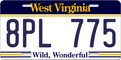 WV license plate 8PL775