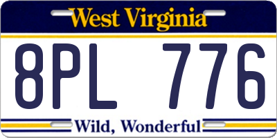 WV license plate 8PL776