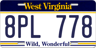 WV license plate 8PL778