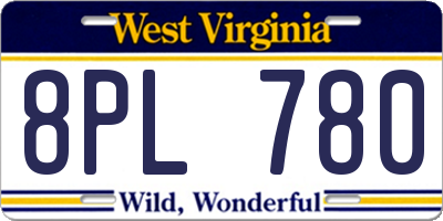 WV license plate 8PL780