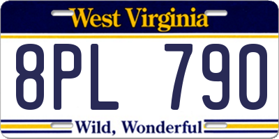 WV license plate 8PL790