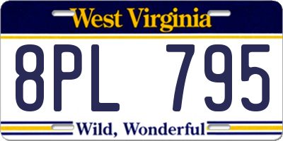 WV license plate 8PL795