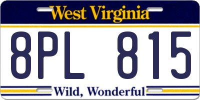 WV license plate 8PL815