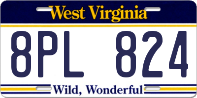 WV license plate 8PL824