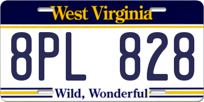 WV license plate 8PL828