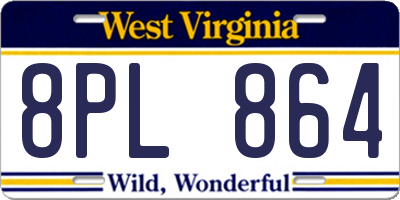 WV license plate 8PL864