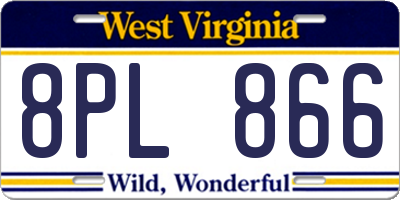 WV license plate 8PL866