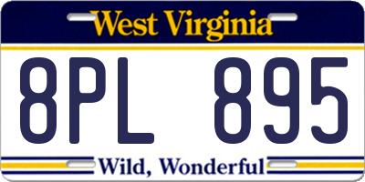 WV license plate 8PL895