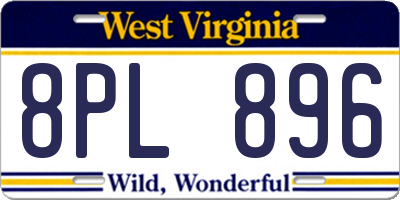 WV license plate 8PL896