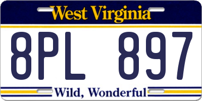 WV license plate 8PL897