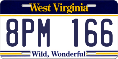 WV license plate 8PM166