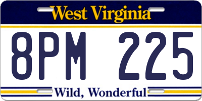 WV license plate 8PM225