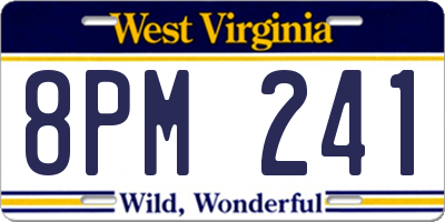 WV license plate 8PM241