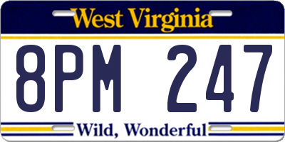 WV license plate 8PM247