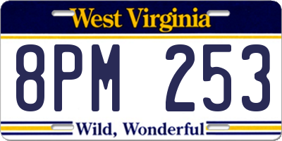 WV license plate 8PM253