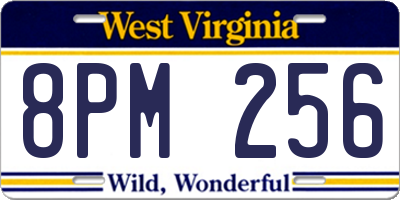WV license plate 8PM256