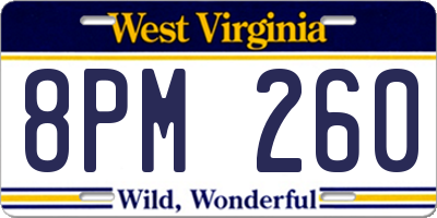 WV license plate 8PM260