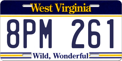 WV license plate 8PM261