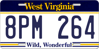 WV license plate 8PM264