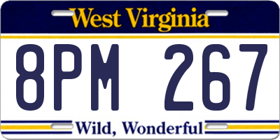 WV license plate 8PM267