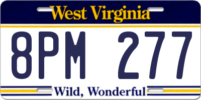 WV license plate 8PM277