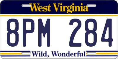 WV license plate 8PM284