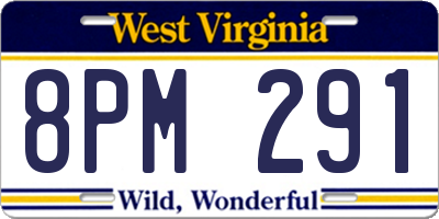 WV license plate 8PM291