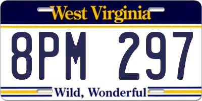 WV license plate 8PM297