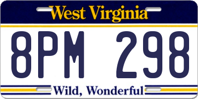 WV license plate 8PM298