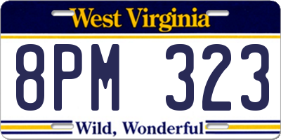 WV license plate 8PM323