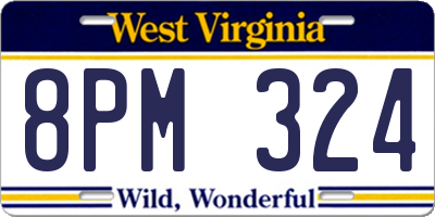 WV license plate 8PM324