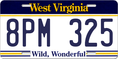 WV license plate 8PM325