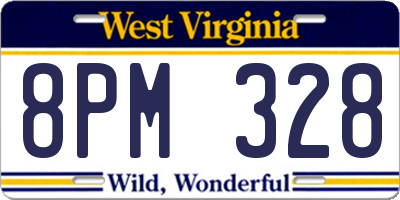 WV license plate 8PM328